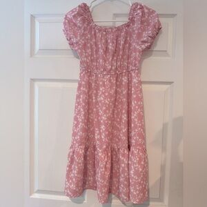 Girls pink floral dress
